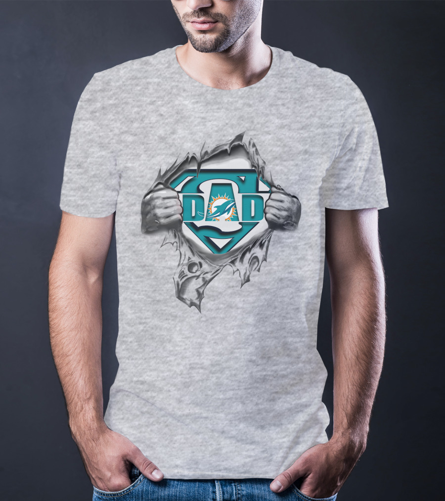 Miami Dolphins Super Dad Concept Football Fan T-Shirt