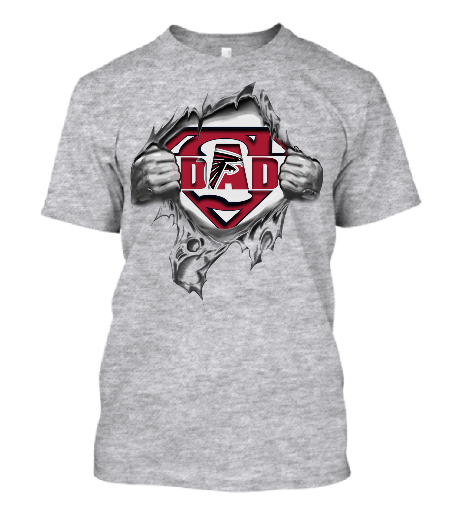 Atlanta Falcons Super Dad Logo With Superman Symbol And Ripped Effect T-Shirt