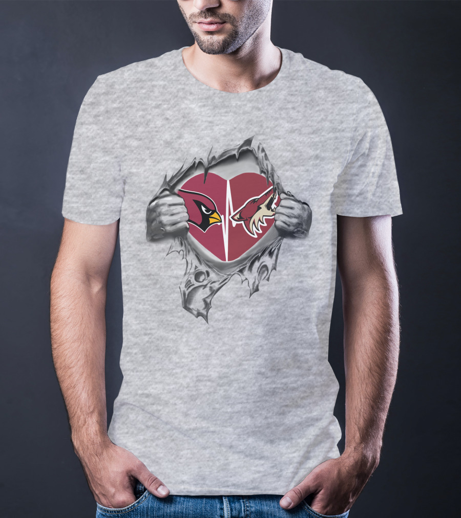 Arizona Cardinals Arizona Coyotes Heartfelt Passion T-Shirt