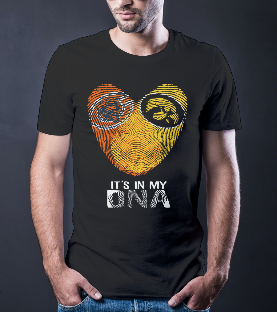 Iowa Bears Hawkeye It's In My DNA Fingerprint Heart T-Shirt