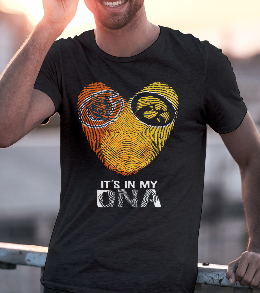 Iowa Bears Hawkeye It's In My DNA Fingerprint Heart T-Shirt