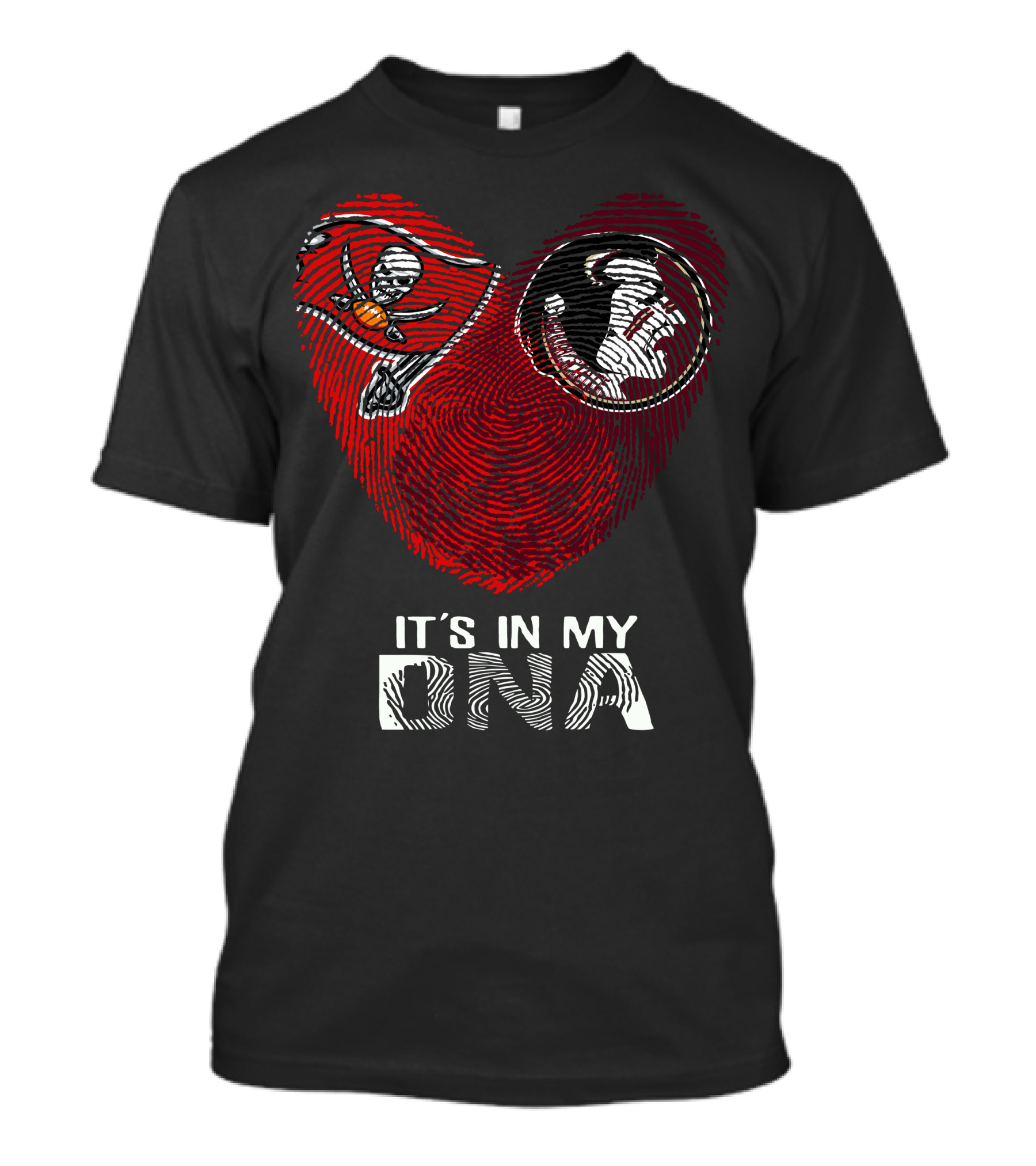 Buccaneers Seminoles It's In My DNA Fingerprint Heart T-Shirt