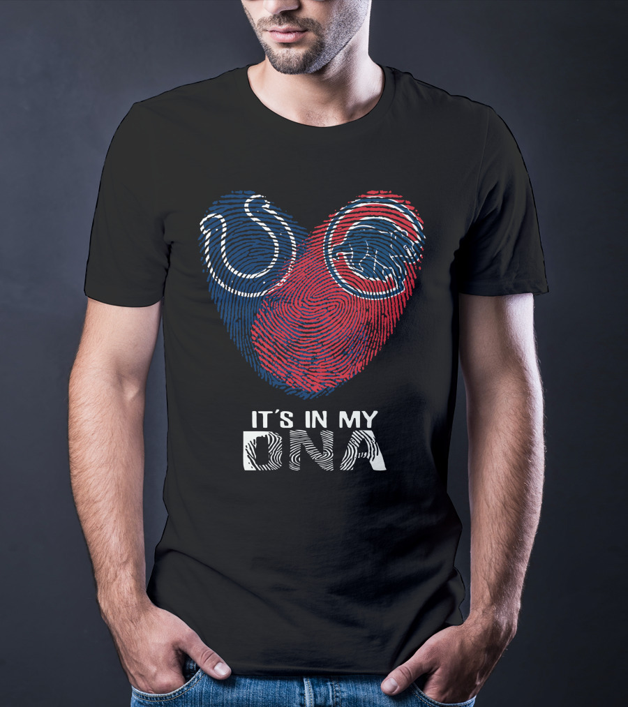 Colts Cubs It's In My DNA Fingerprint Heart T-Shirt