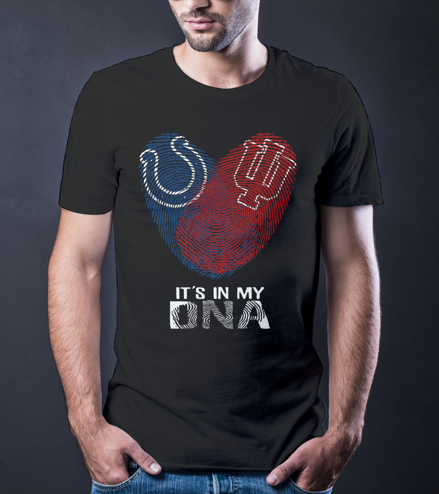 Colts Hoosiers It's In My DNA Fingerprint Heart T-Shirt