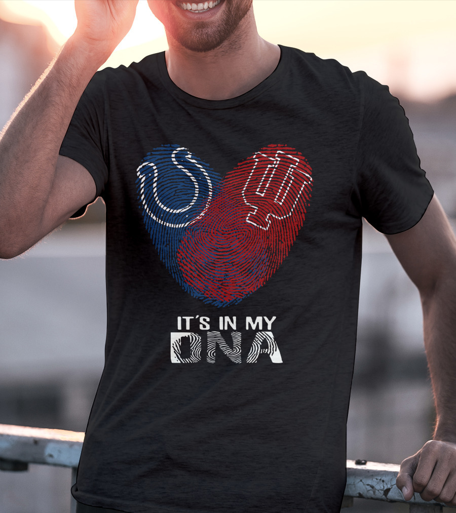 Colts Hoosiers It's In My DNA Fingerprint Heart T-Shirt