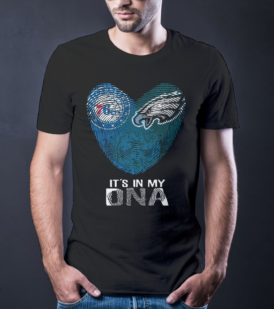 Philadelphia Eagles 76ers Fingerprint It's In My DNA T-Shirt
