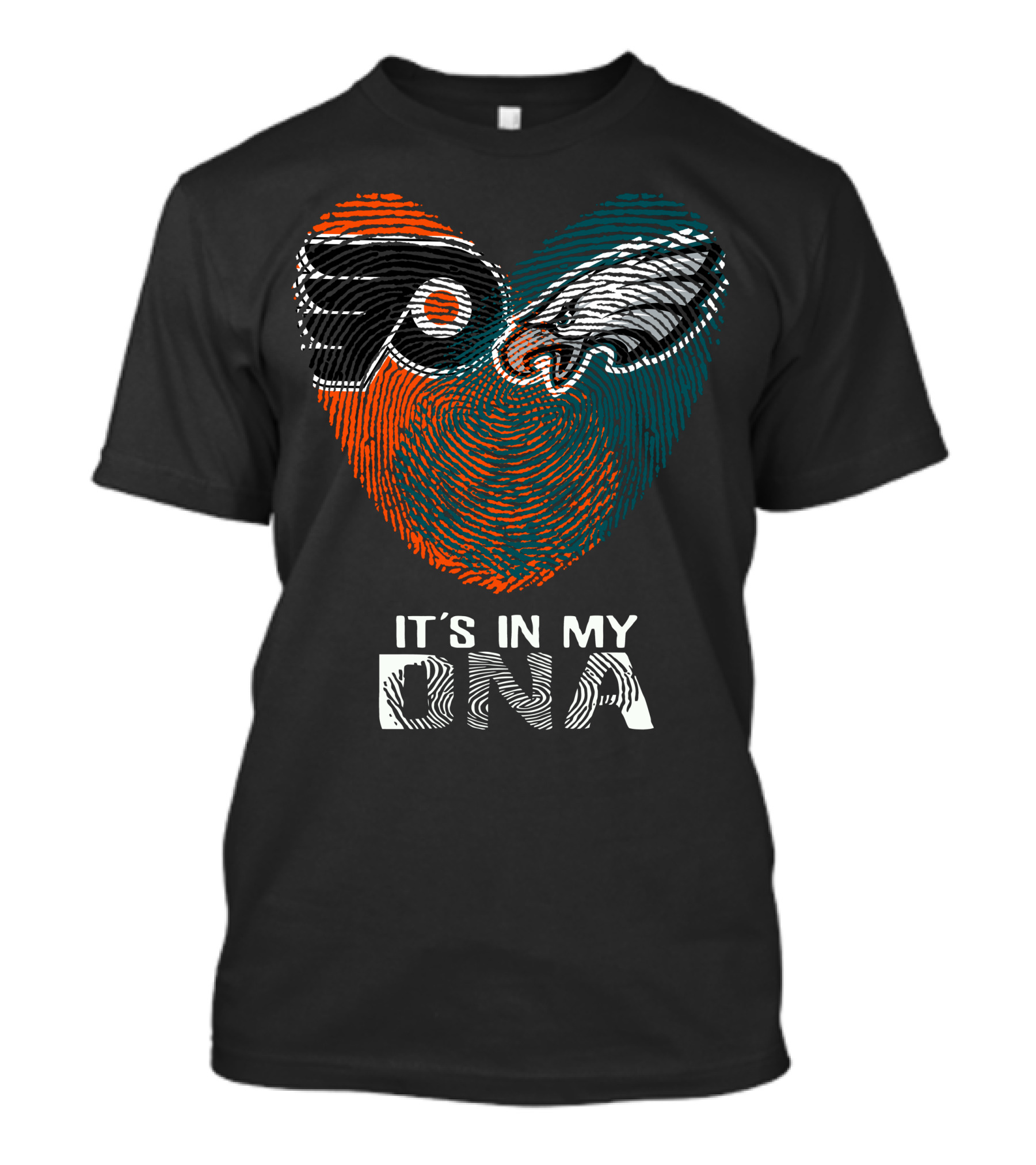 Eagles Flyers It's In My DNA Fingerprint Heart T-Shirt