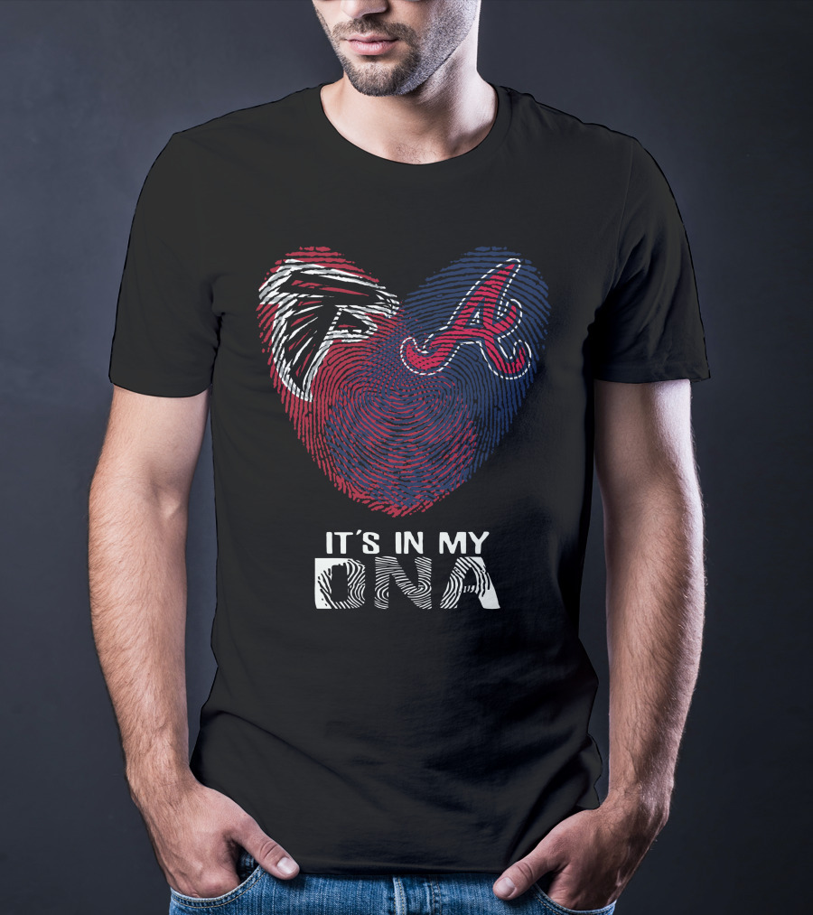 Falcons Braves Heart Fingerprint It's In My DNA T-Shirt