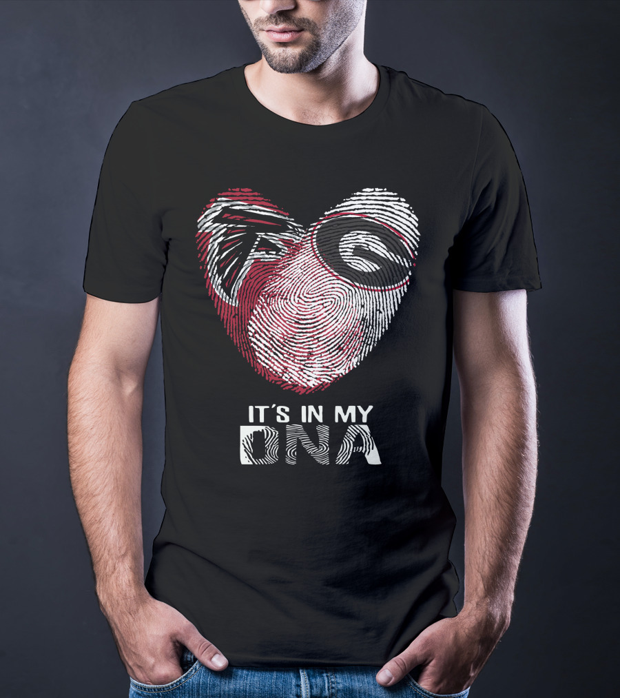 Falcons Bulldogs Heart Fingerprint It's In My DNA T-Shirt