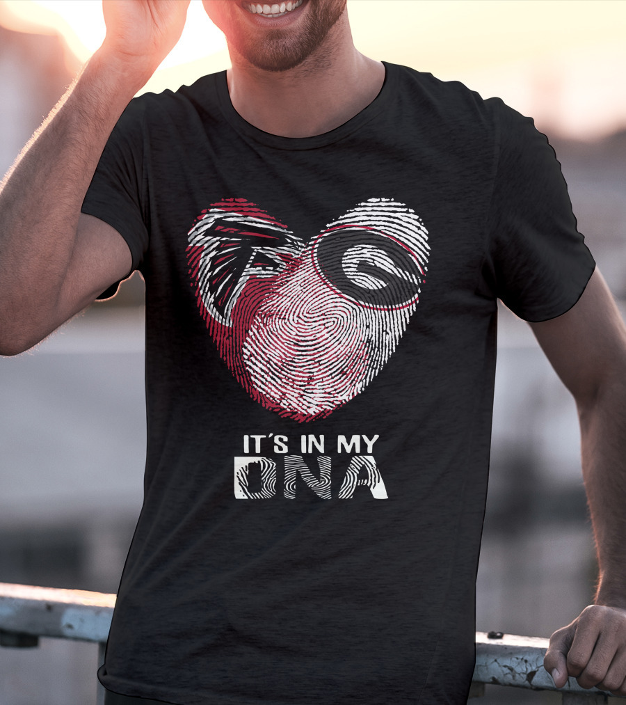 Falcons Bulldogs Heart Fingerprint It's In My DNA T-Shirt
