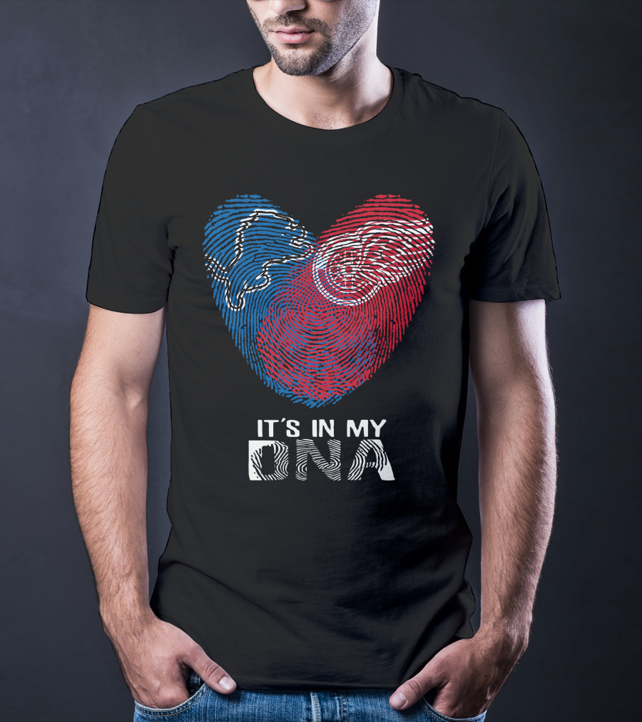 Lions Red Wings Heart It's In My DNA T-Shirt