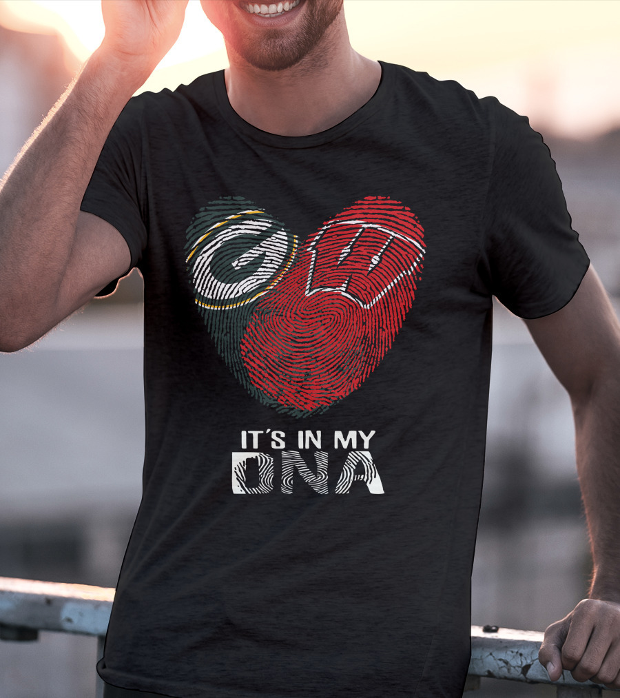 Packers Badgers It's In My Dna Fingerprint T-Shirt