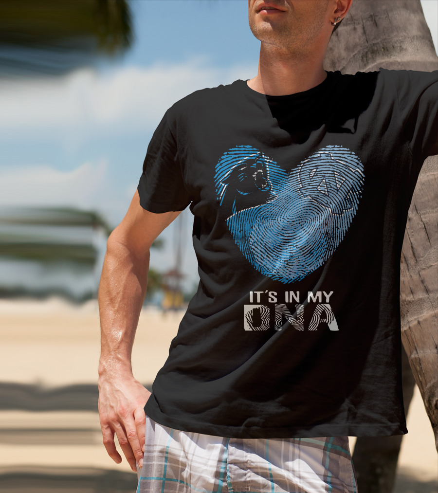 Panthers Tar Heels It's In My Dna Fingerprint Heart T-Shirt
