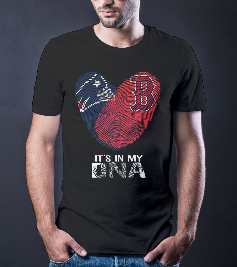 Patriots Red Sox Heart It's In My DNA T-Shirt