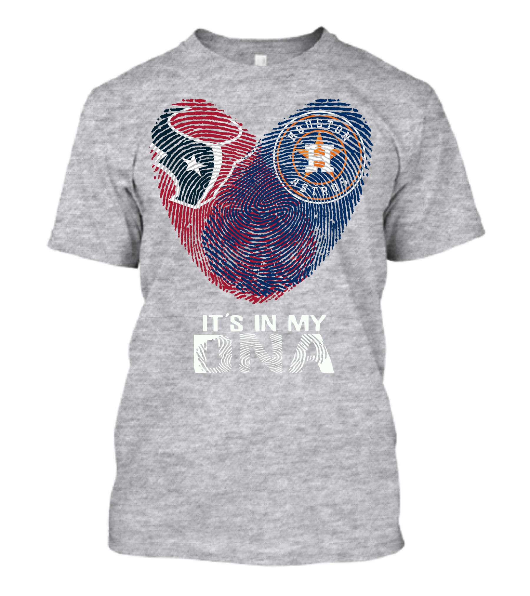 Texans Astros It's In My DNA Fingerprint Heart T-Shirt