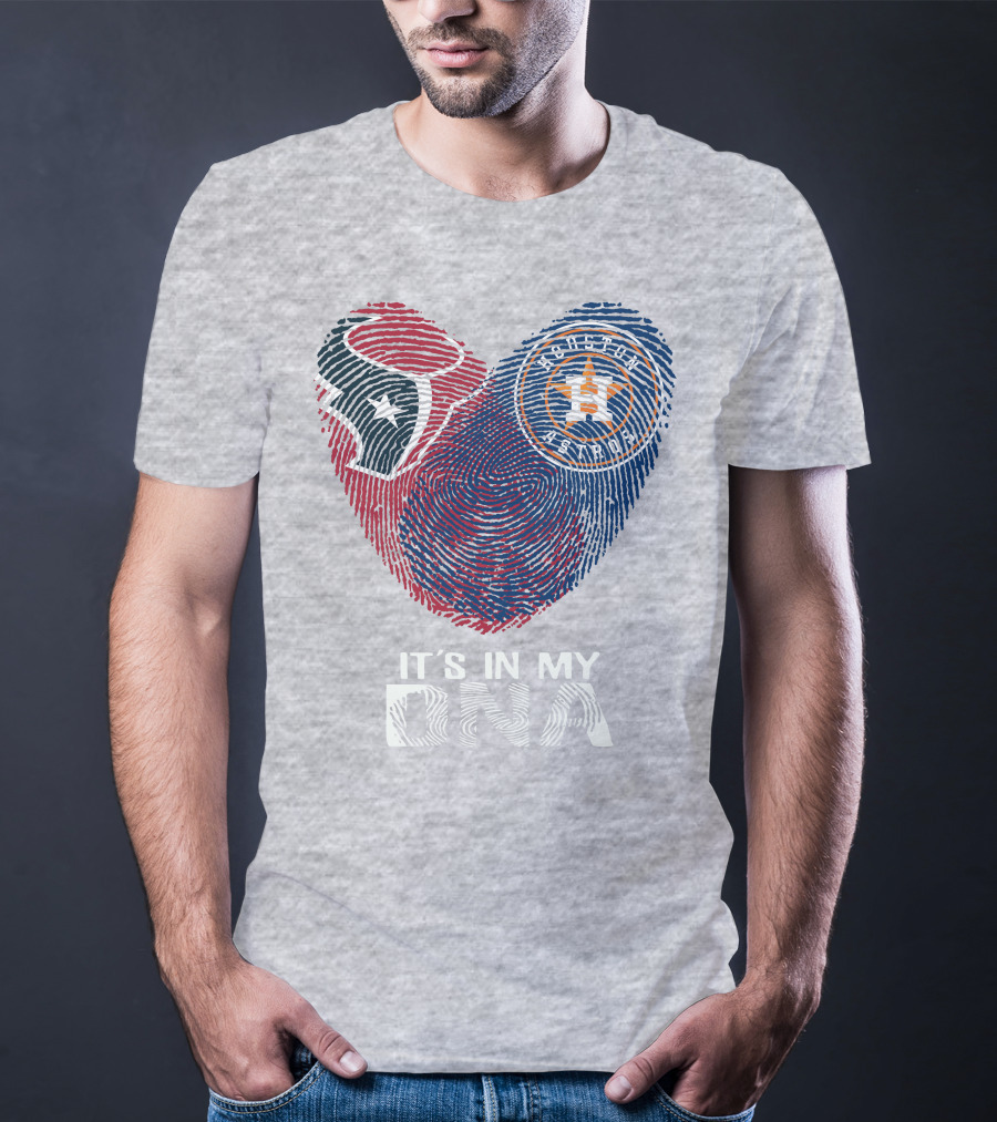 Texans Astros It's In My DNA Fingerprint Heart T-Shirt