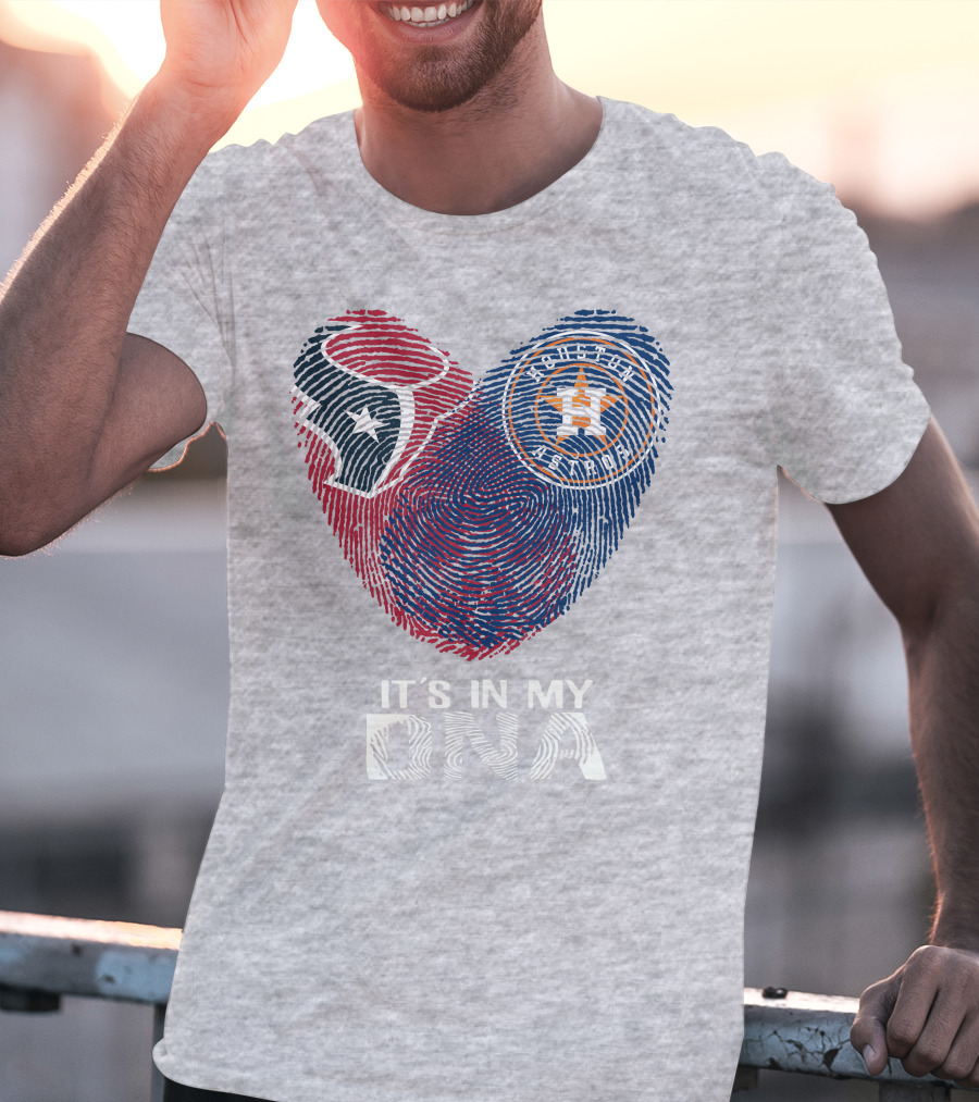 Texans Astros It's In My DNA Fingerprint Heart T-Shirt
