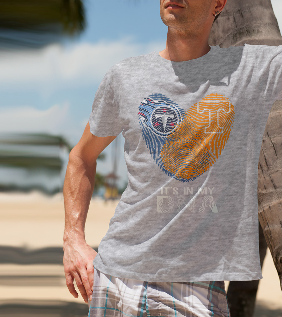 Tennessee Titans It's In My Dna Fingerprint Heart T-Shirt