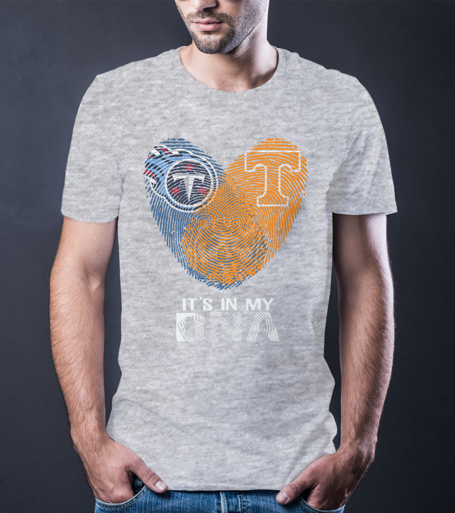 Tennessee Titans It's In My Dna Fingerprint Heart T-Shirt
