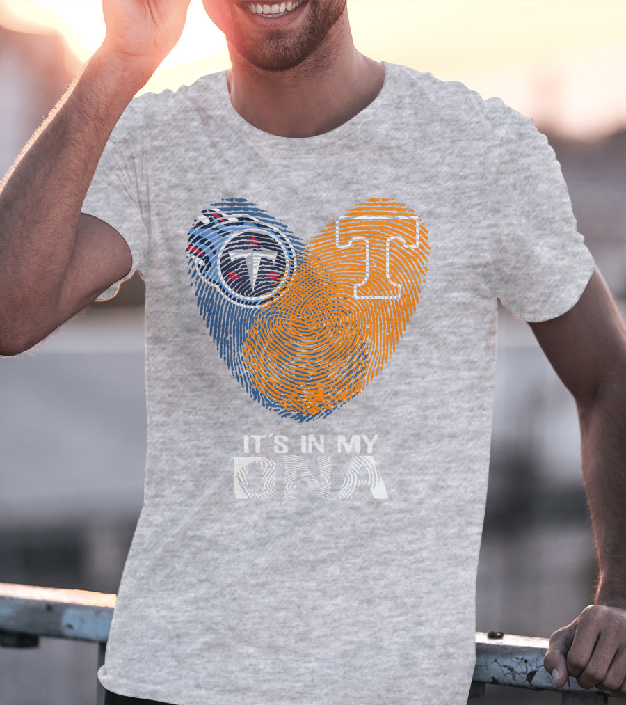 Tennessee Titans It's In My Dna Fingerprint Heart T-Shirt