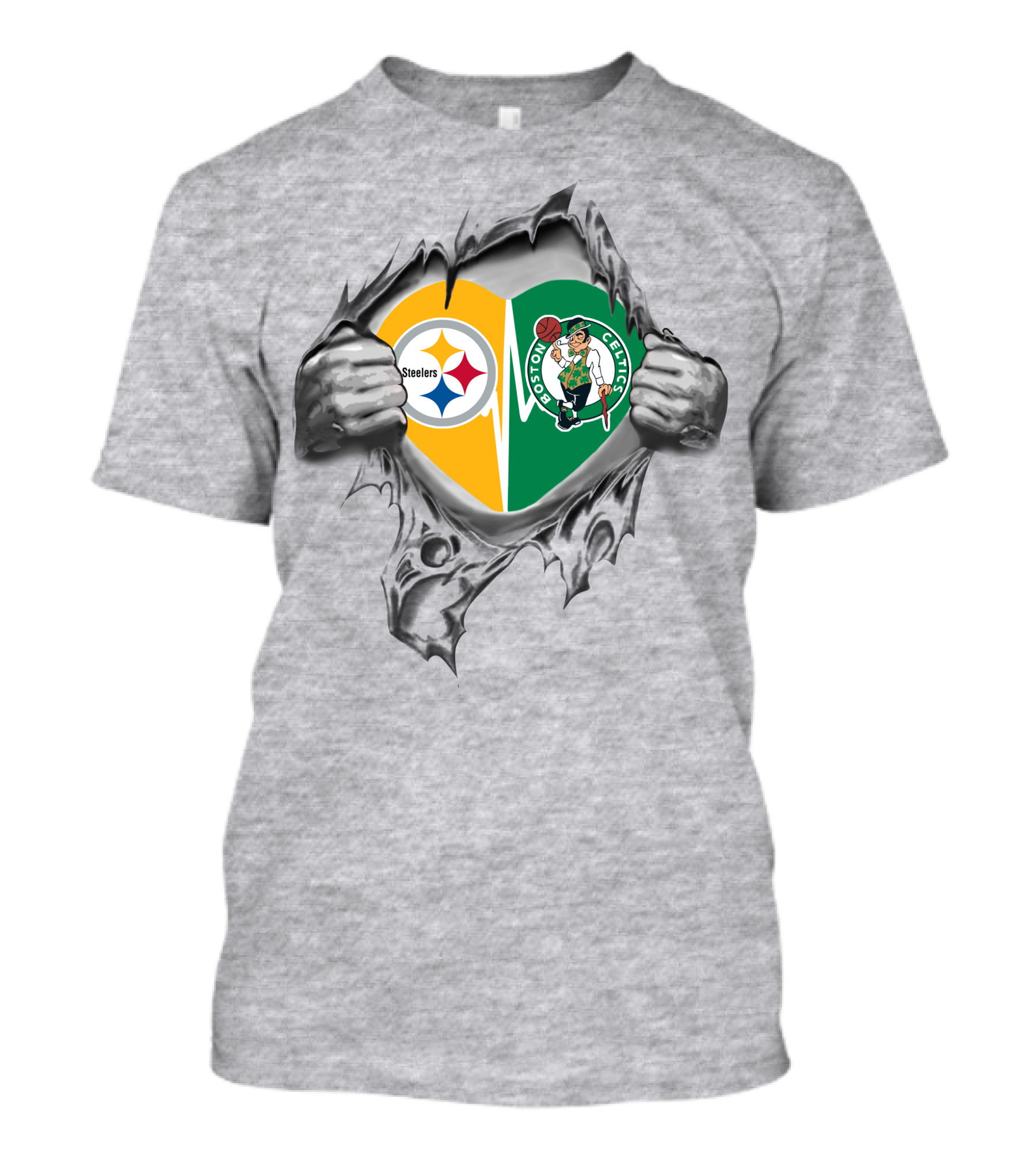 Steelers Celtics It's In My Heart Pittsburgh Boston Fan Passion T-Shirt