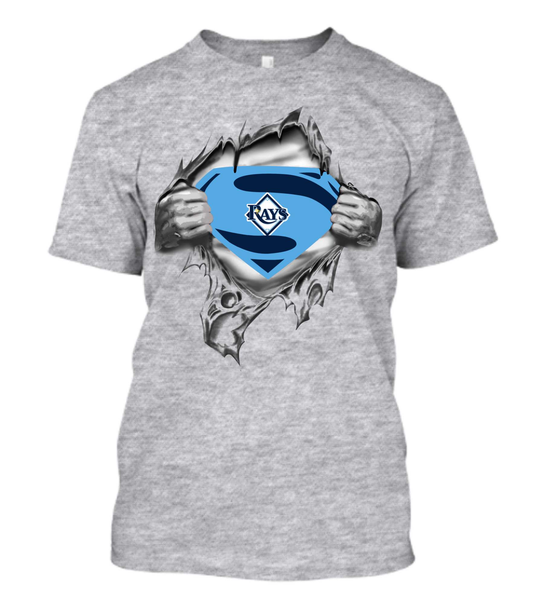 Rays Superman Symbol Tearing Open T-Shirt