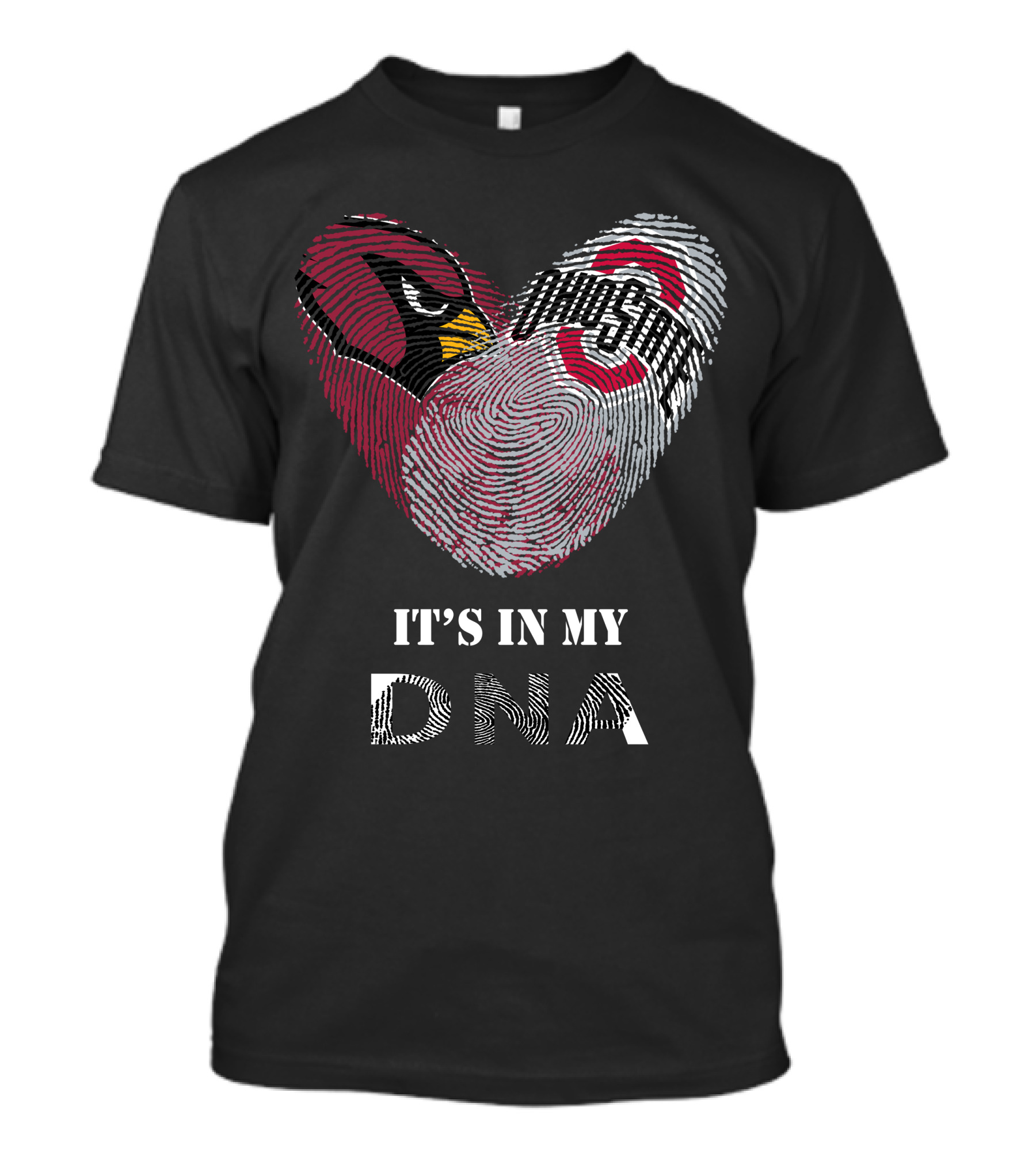 Cardinals Ohio State Buckeyes Fingerprint Heart It's In My DNA T-Shirt