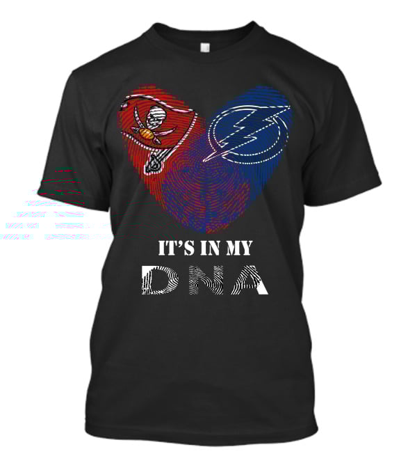 Buccaneers Lightning Fingerprint Heart It's In My DNA T-Shirt