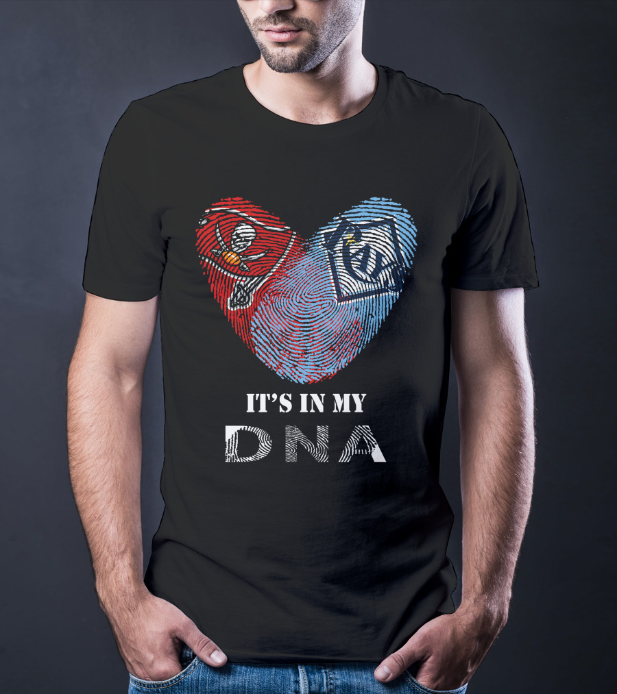 Buccaneers Rays It's In My DNA Fingerprint Heart T-Shirt