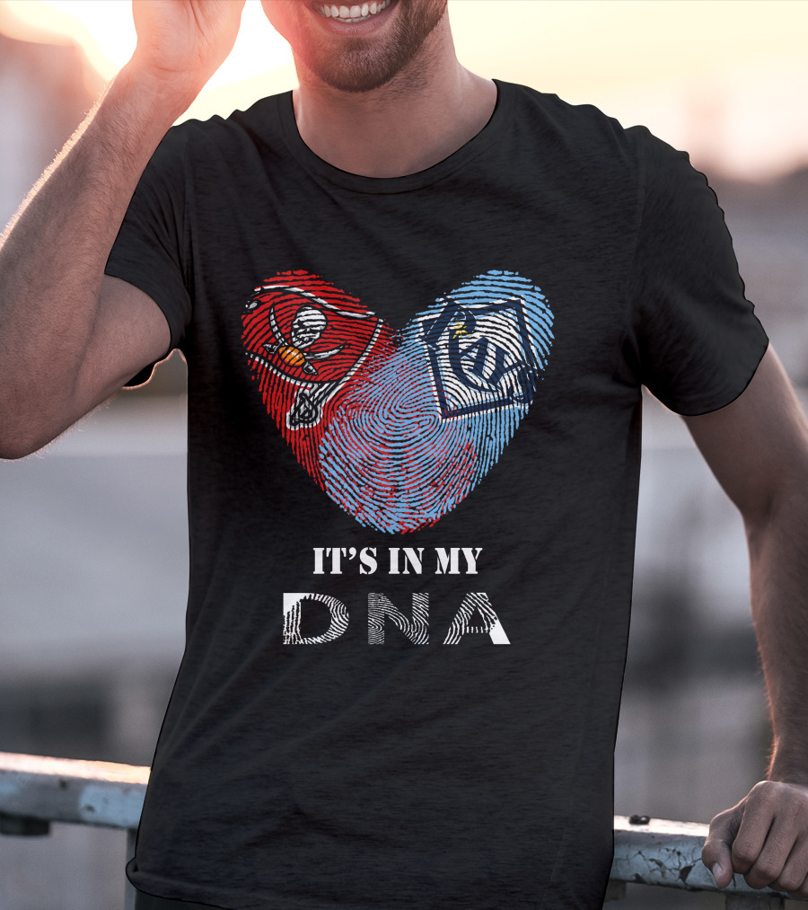 Buccaneers Rays It's In My DNA Fingerprint Heart T-Shirt
