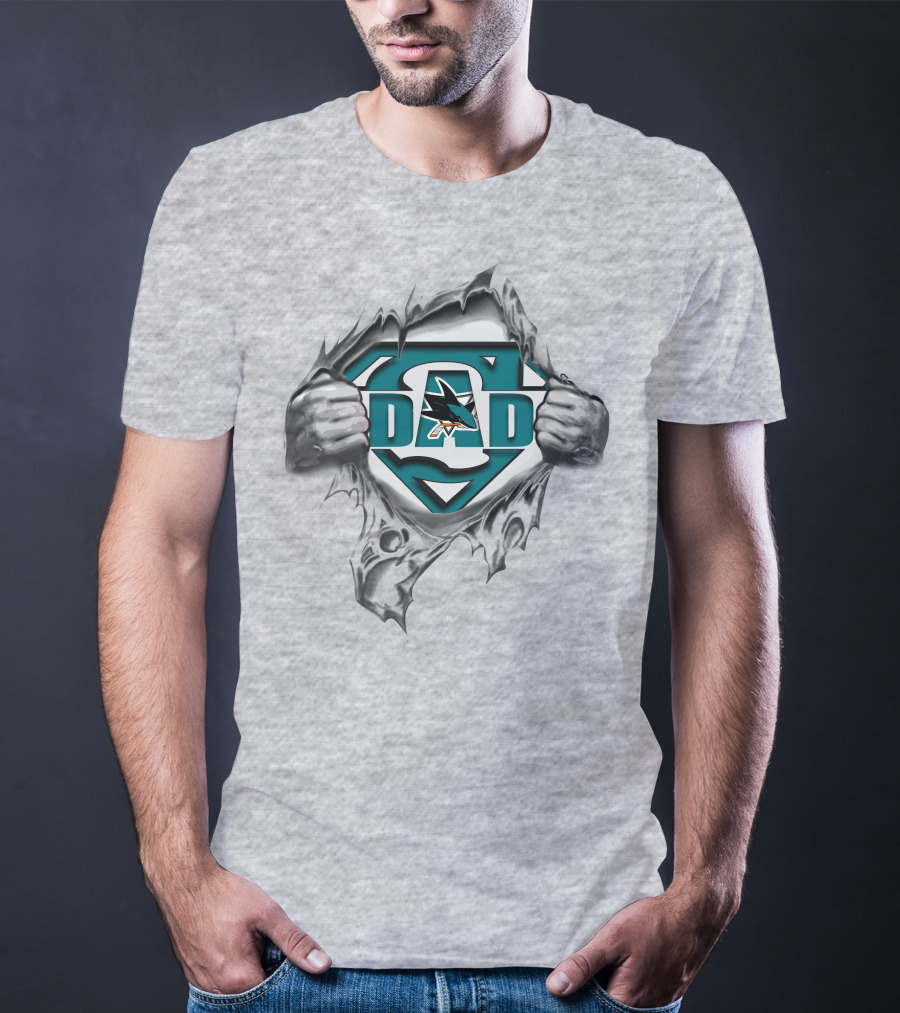 San Jose Sharks Super Dad Hero T-Shirt