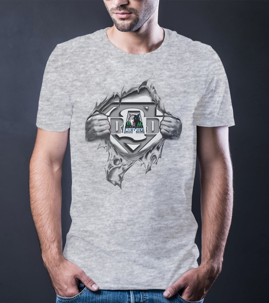 Timberwolves Super Dad Hero Emblem T-Shirt