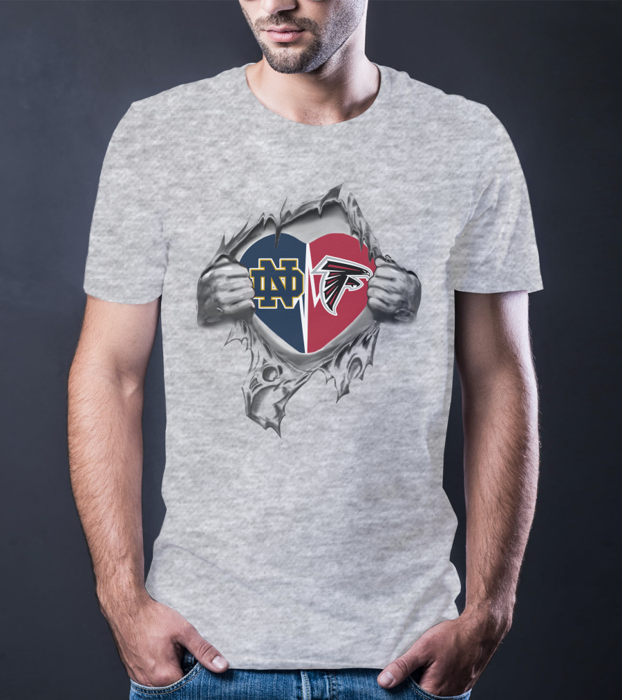 Falcons Notre Dame Heart Split T-Shirt
