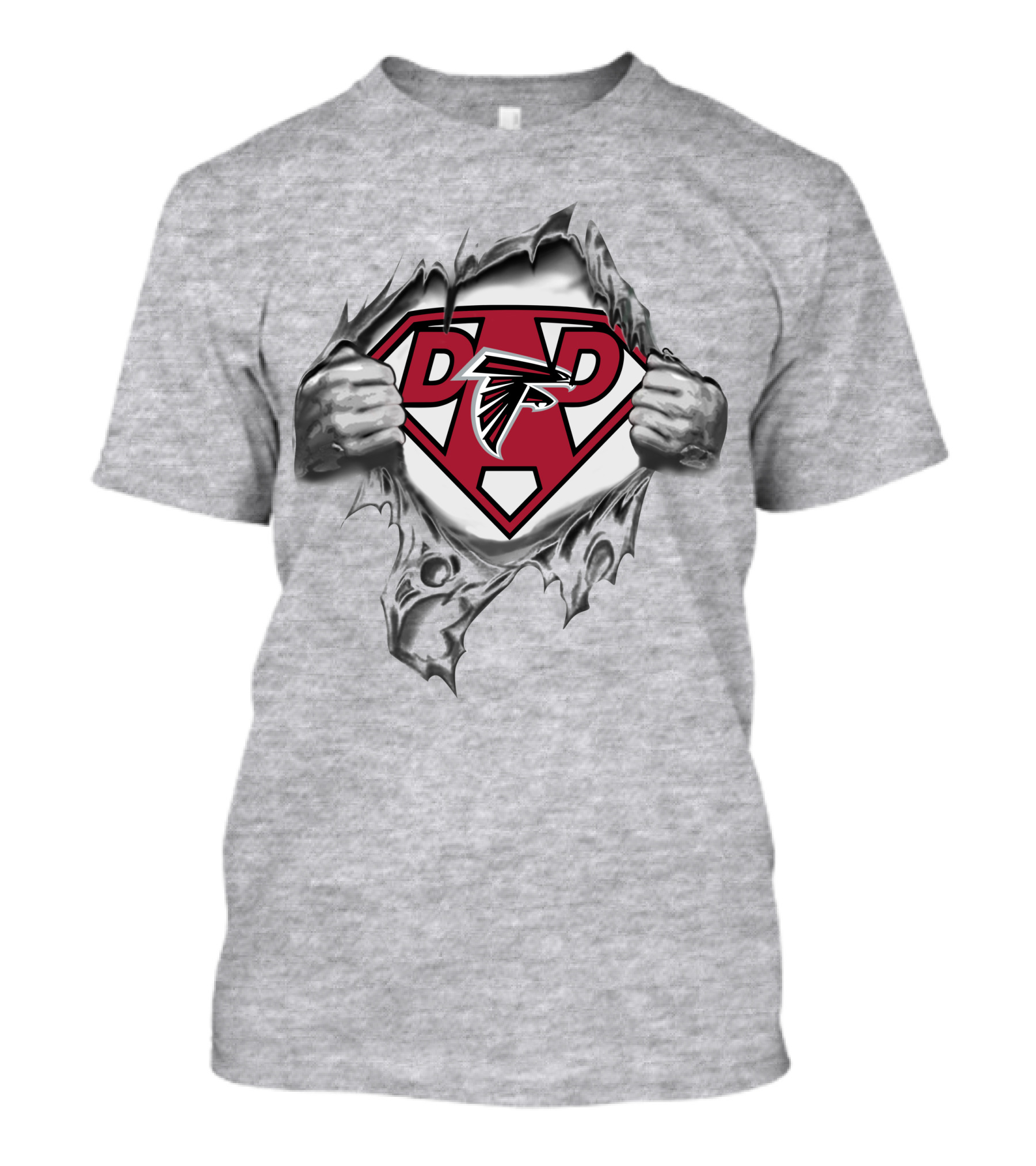 Falcons Super Dad Logo With Hero Symbol And Ripped T-Shirt