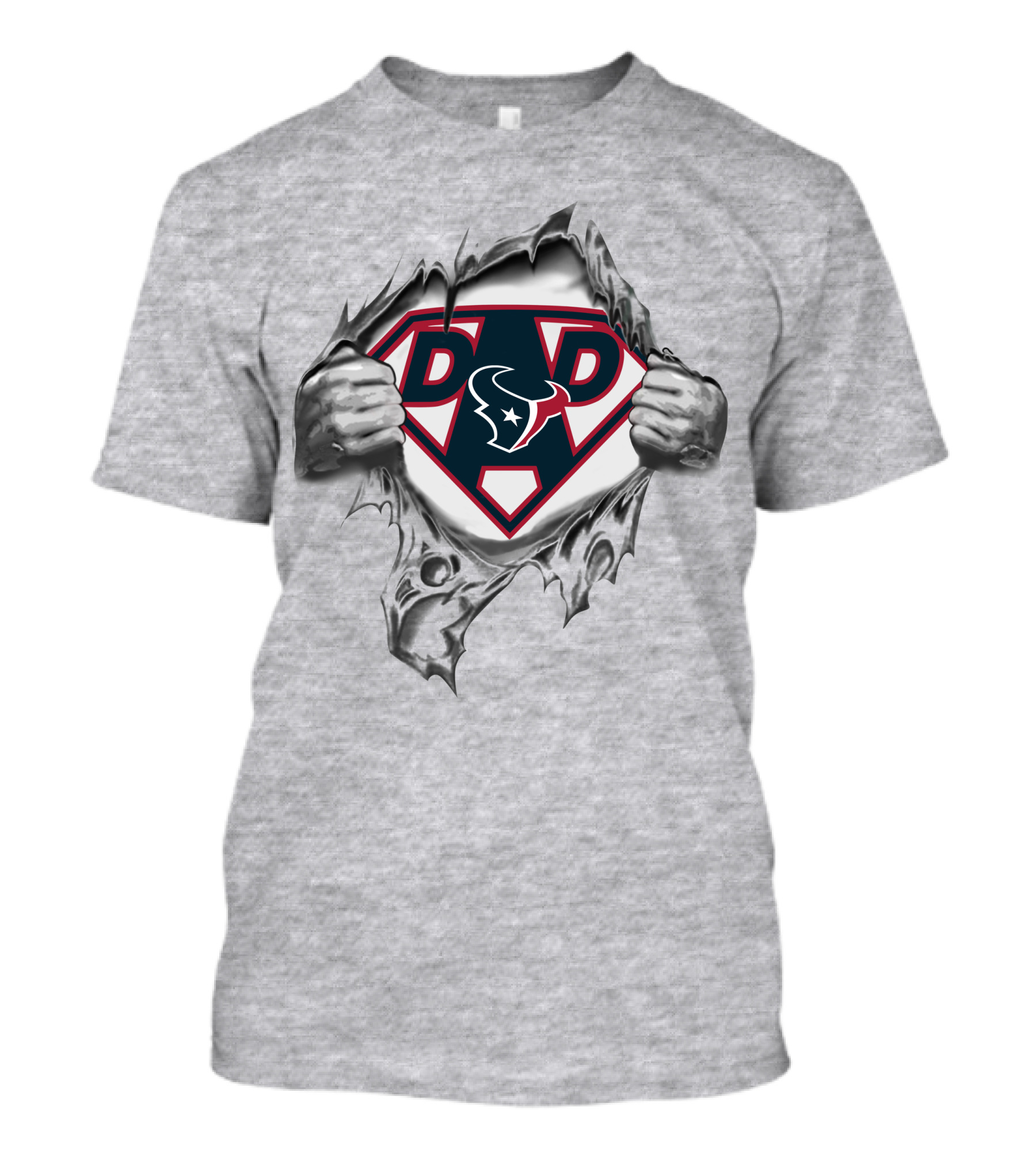 Houston Texans Super Dad Hero Bulls Star T-Shirt