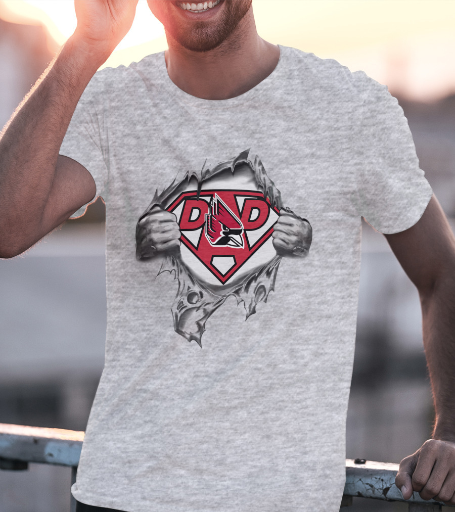 Ball State Cardinals Super Dad Shield T-Shirt