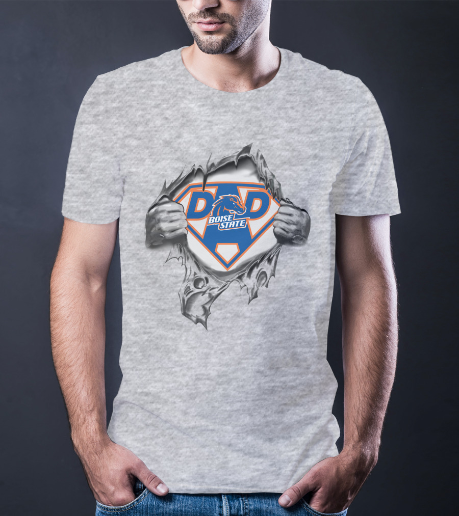 Boise State Broncos Dad Superhero T-Shirt