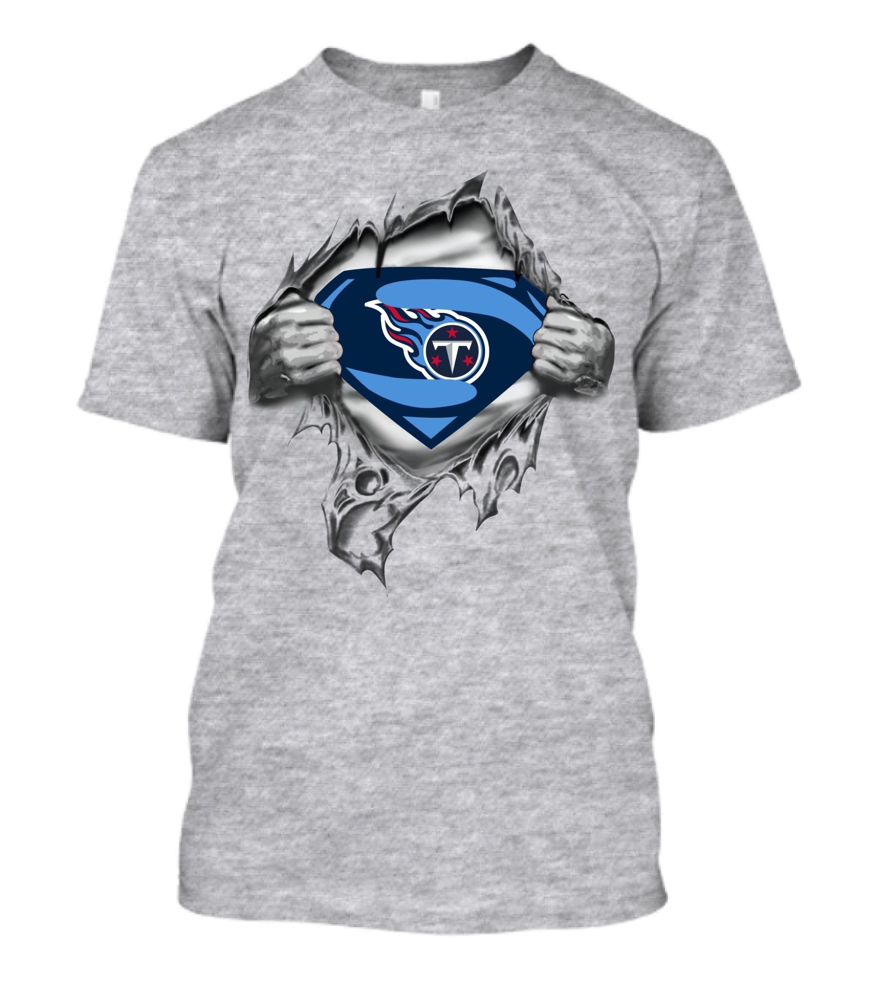Tennessee Titans Super Logo Ripped Superman T-Shirt