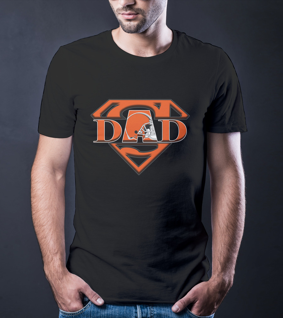 Cleveland Browns Dad Super Logo Helmet T-Shirt