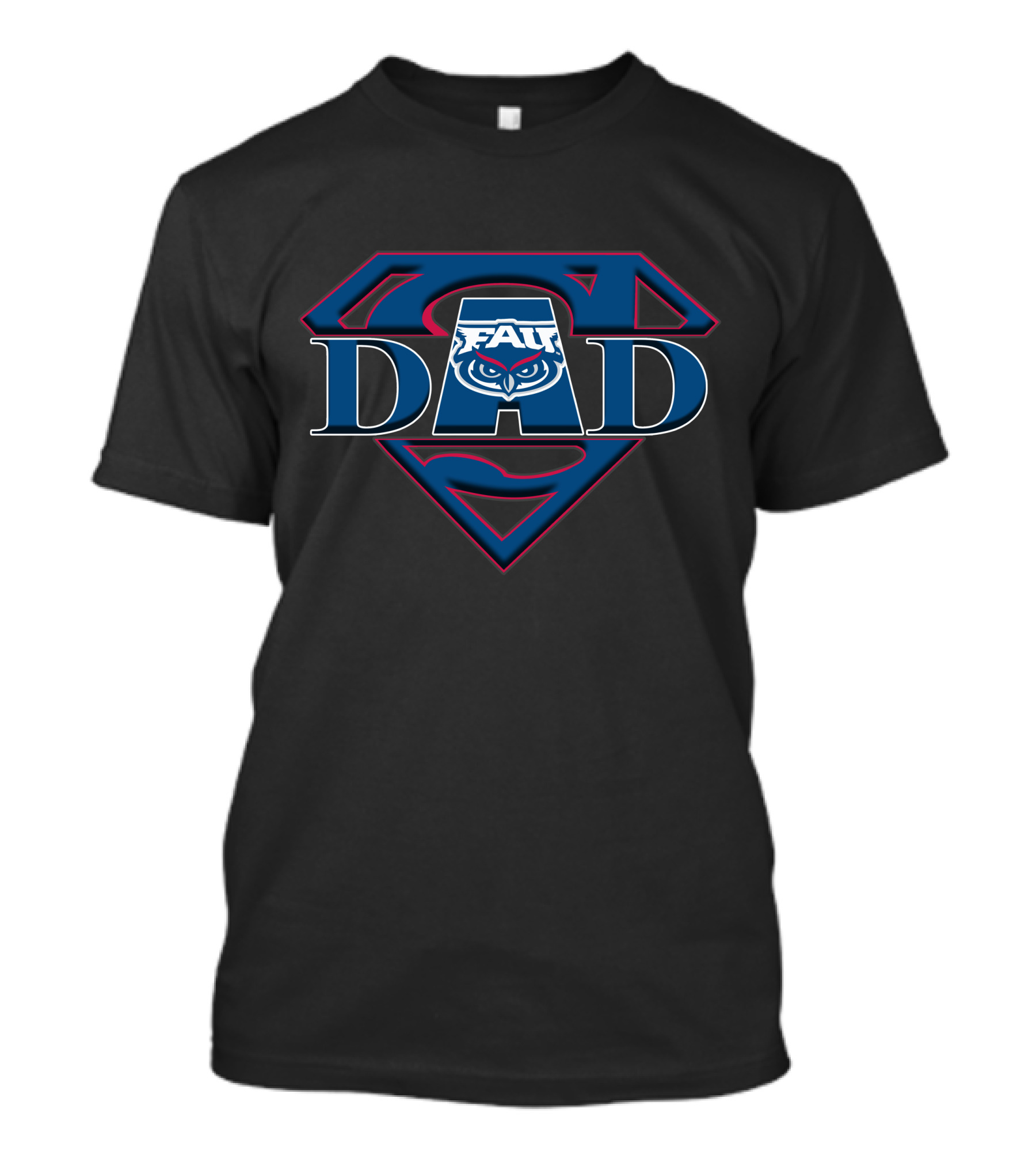 FAU Super Dad Owl Logo Emblem T-Shirt