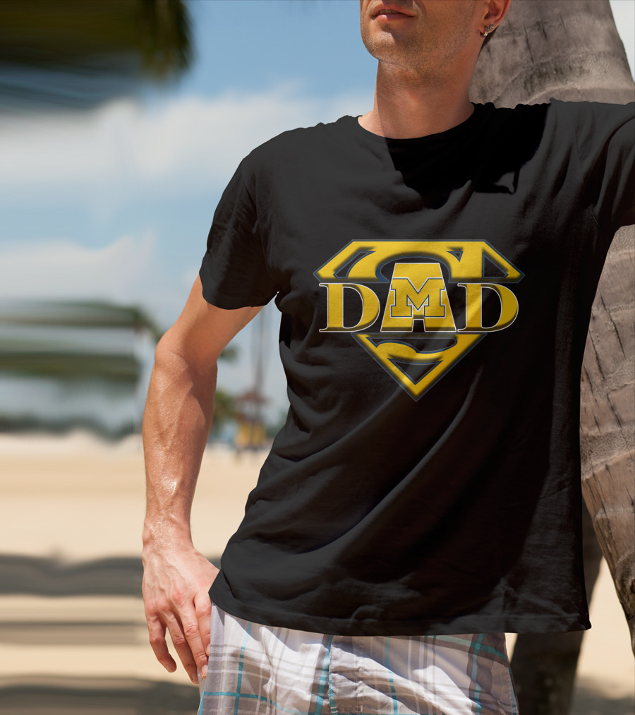 Michigan Wolverines Super Dad Emblem With M T-Shirt