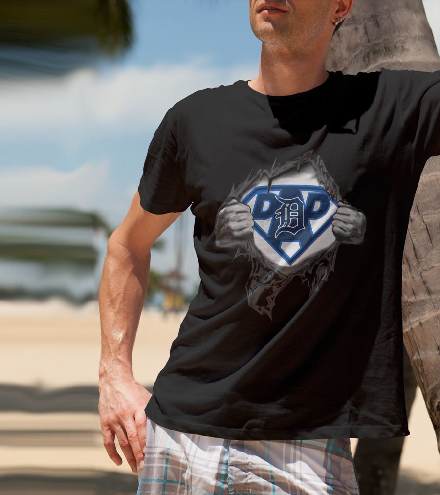 Detroit Tigers Super Dad Emblem Display T-Shirt