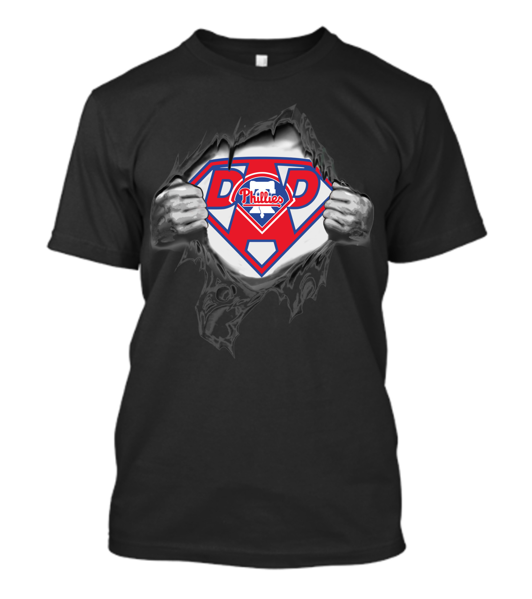 Philadelphia Phillies Dad Superhero Logo Fan T-Shirt