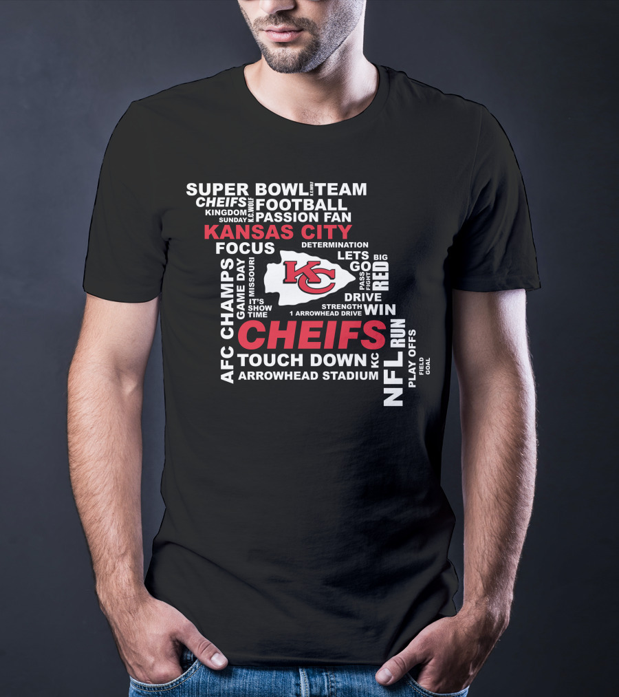 Kansas City Chiefs Super Bowl Afc Champs Nfl Team Football Touch Down Arrowhead Stadium T-Shirt