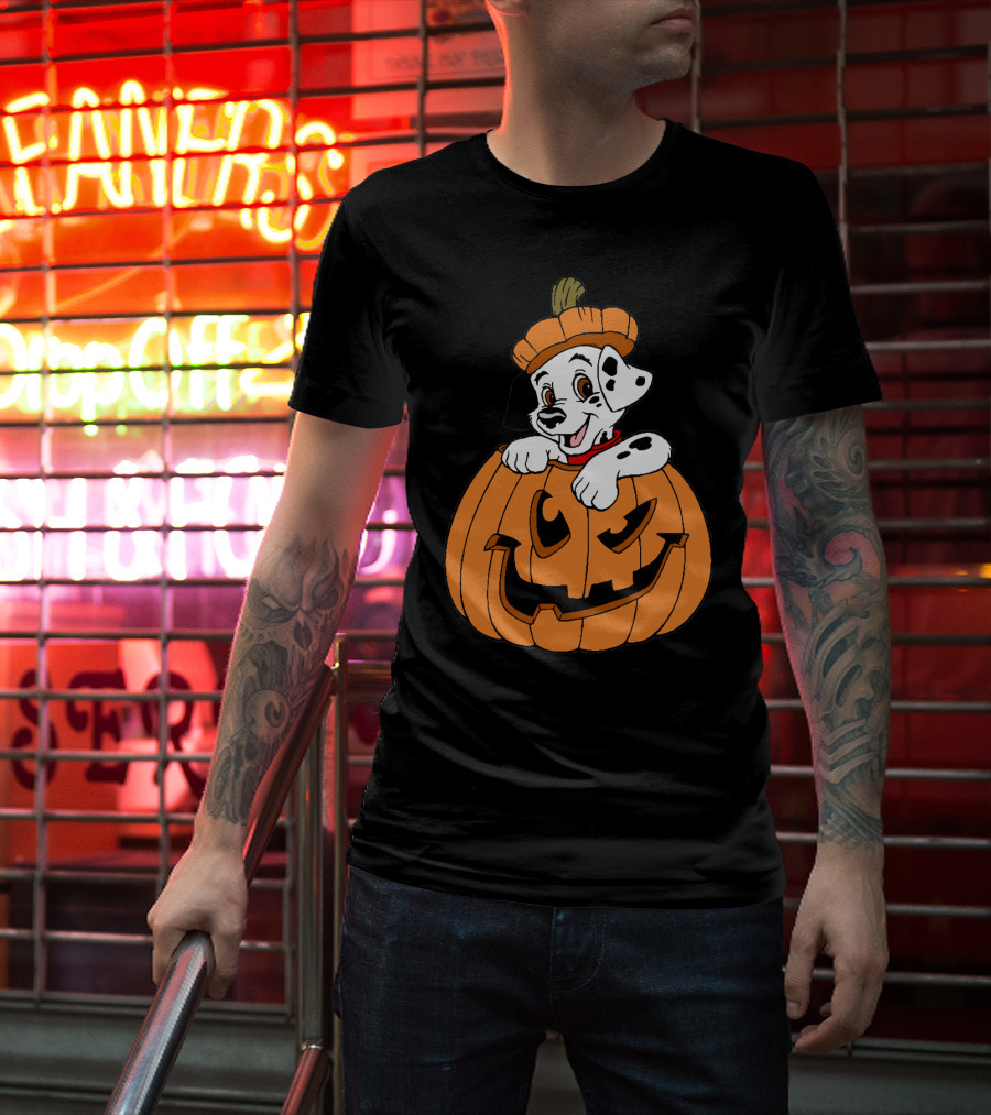 Mickey Mouse Minnie Mouse Halloween Dalmatian Pumpkin The Walt Disney Company T-Shirt