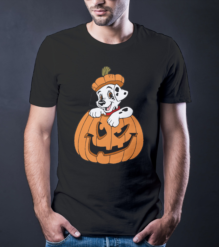 Mickey Mouse Minnie Mouse Halloween Dalmatian Pumpkin The Walt Disney Company T-Shirt