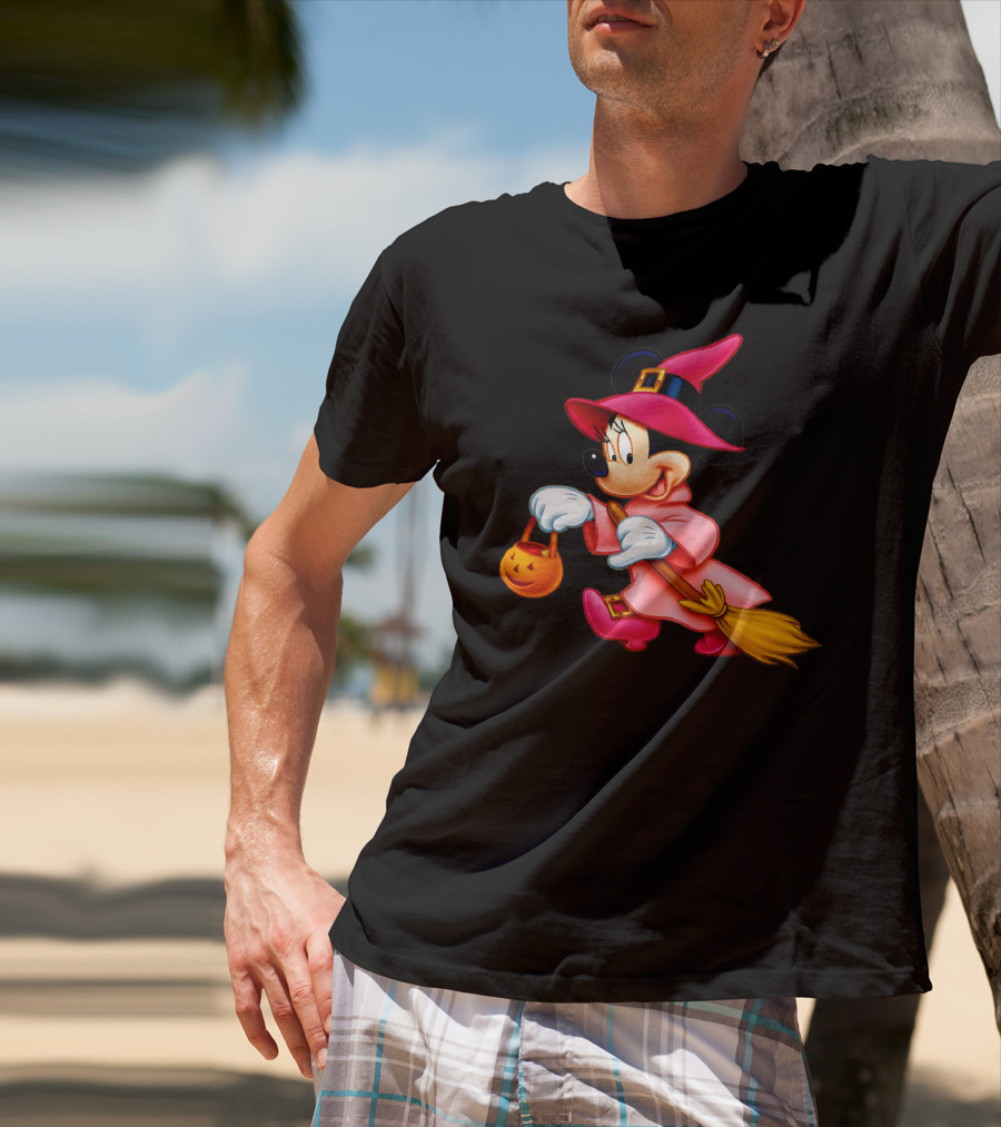 Minnie Mouse Halloween Witch Broomstick Trick Or Treat Magic Wands Donald Duck T-Shirt