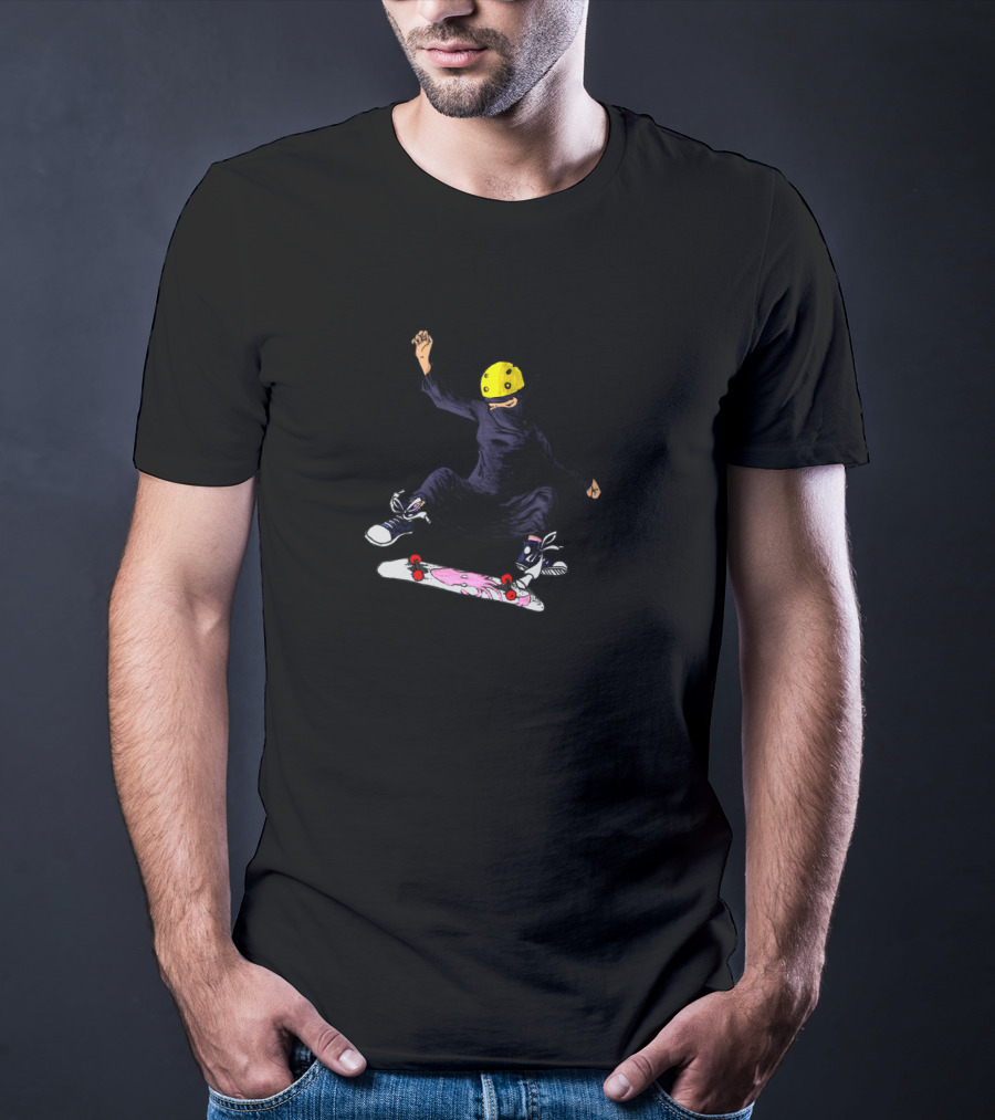 Halloween Skateboard Radical Islam Flying Trick Yellow Helmet T-Shirt