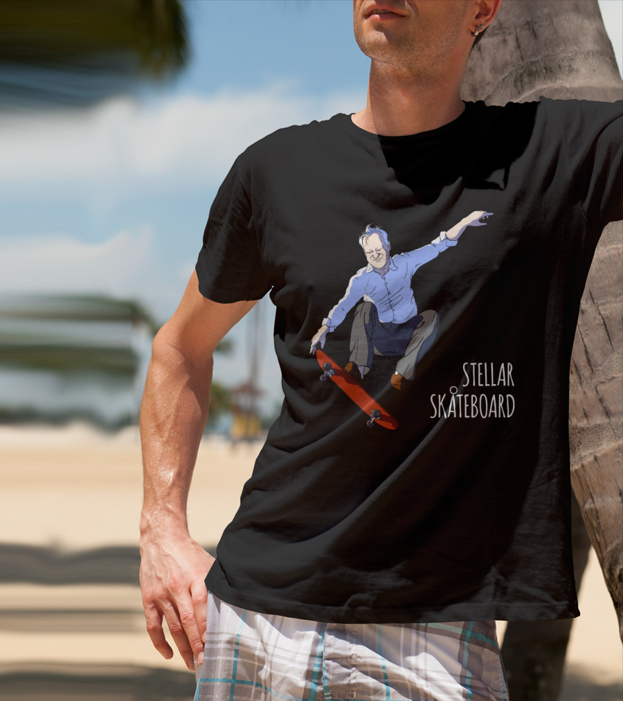 Stellar Skateboard Jump Halloween Trick With Red Skateboard T-Shirt