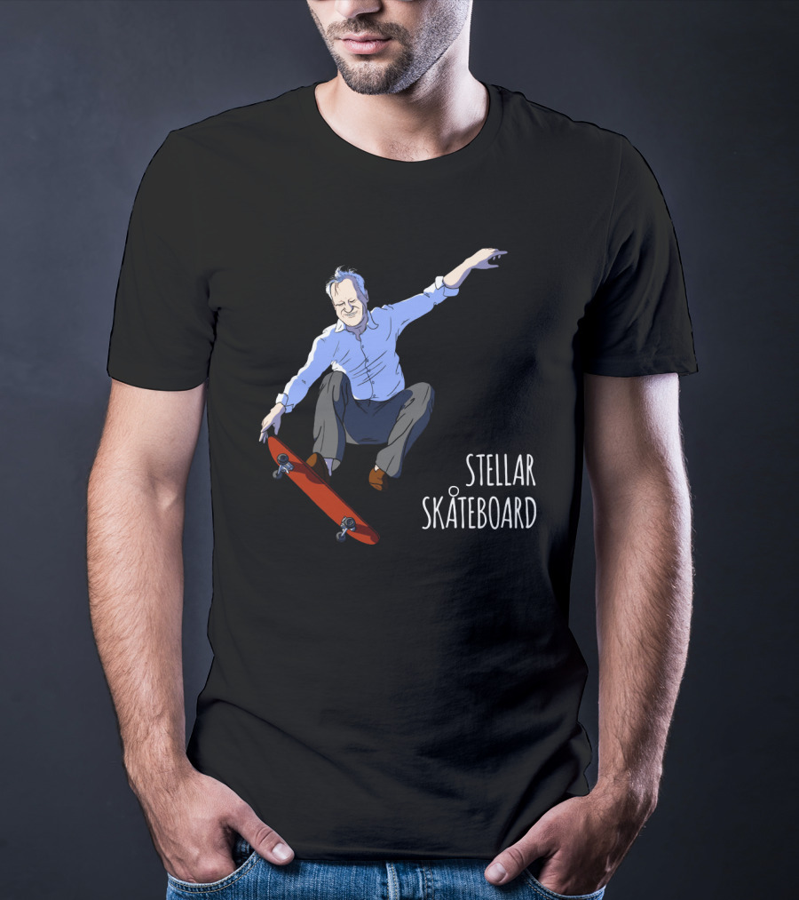 Stellar Skateboard Jump Halloween Trick With Red Skateboard T-Shirt